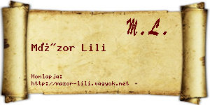 Mázor Lili névjegykártya